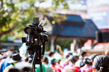 Video camera working with covering an event