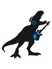 elektrische gitarre musik band hard rock heavy metal spielen konzert silhouette schwarz umriss t-rex böse brüllen tyranosaurus rex gefährlich fressen dino dinosaurier saurier clipart