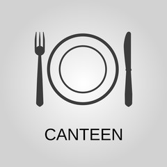 Canteen cell icon. Canteen symbol. Flat design. Stock - Vector illustration