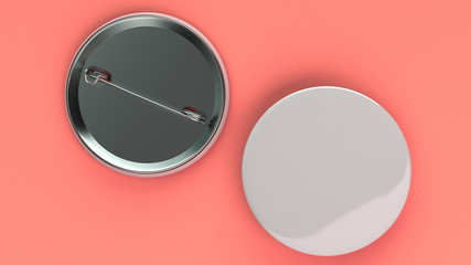 Blank white badge on red background