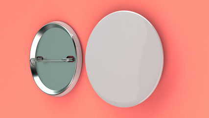 Blank white badge on red background