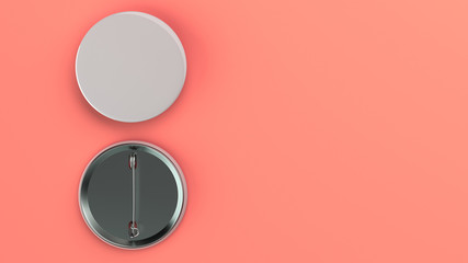 Blank white badge on red background