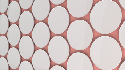 Blank white badge on red background