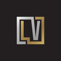 Initial letter , , looping line, square shape logo, si, er gold color on black background