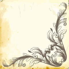 Vector baroque of vintage elements for design. 