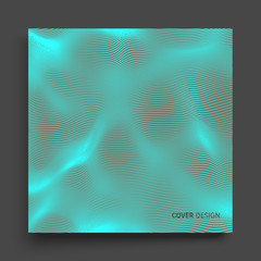 Wave Background. Ripple Grid. Abstract Vector Illustration. 3D Technology Style. Illustration with Dots.