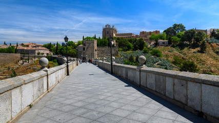 San Martin's Bridge and panorama of Toledo, Spain