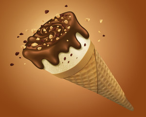 Chocolate ice cream cone