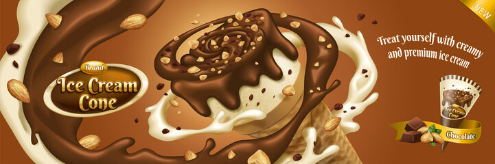 Chocolate ice cream cone ads
