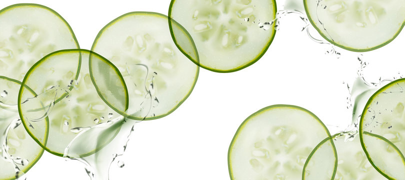 Sliced cucumber background