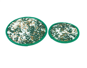 Dog fabric toys on isolated white background.