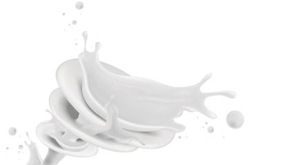Fototapeta na wymiar Splashing yogurt or milk