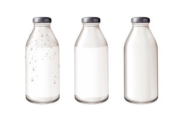 Blank glass bottle mockup