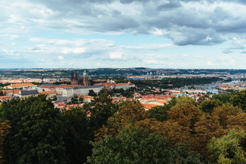 Fototapeta premium Cityscape of Prague from Petrin Hill