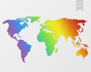 Fototapeta na wymiar Multicolored world map
