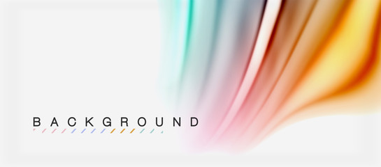 Naklejka premium Blurred fluid colors background, abstract waves lines, vector illustration