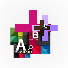 Paper infographic banner template with a b c options, infographics elements