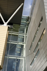 Elements of the facade of modern urban architecture in the industrial style
