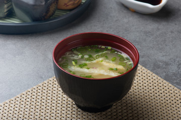 japanese miso soup with background