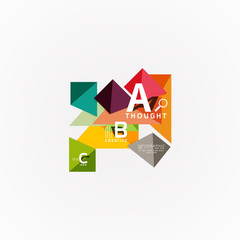 Paper infographic banner template with a b c options, infographics elements
