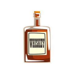 Bottle of whiskey vector Illustration on a white background