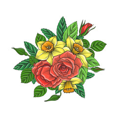 vintage vector floral composition