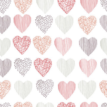  Vector seamless  pattern  with hearts
