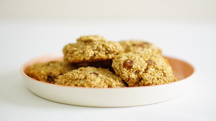 healthy biscuits standing on a white background