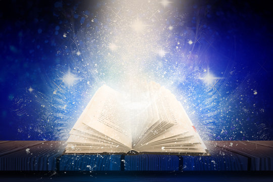Abstract background with magic book