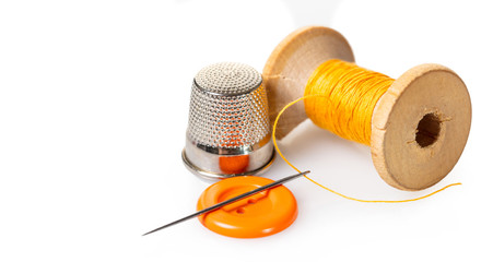 spool of thread and buttons