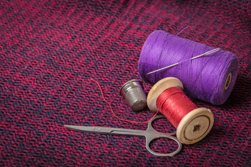 spools of colored threads