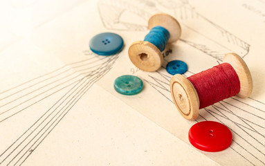 coils of colored threads