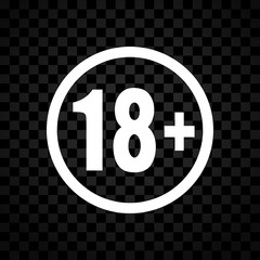 eighteen icon on checkered background