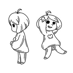 Cute cartoon kids. Vector and illustration.