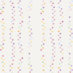 Seamless pattern of cat footprint. Stylish vector print.