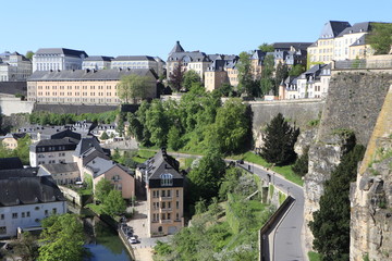 Fototapeta na wymiar panorama antique european village in luxembourg