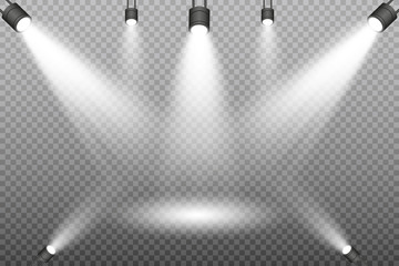 Winner background. Podium with spotlights