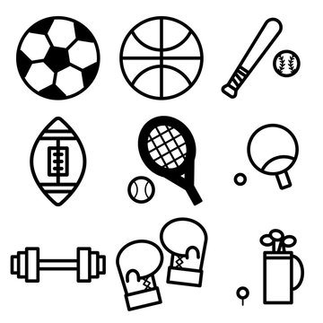 Simple outline of sport icon on white background