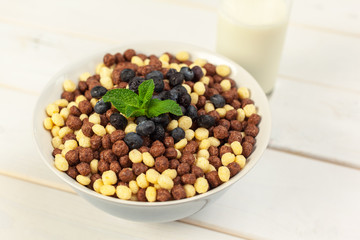 healthy breakfast with flakes