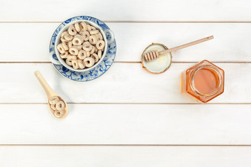 Delicious Healthy breakfast. Grain Cereal rings