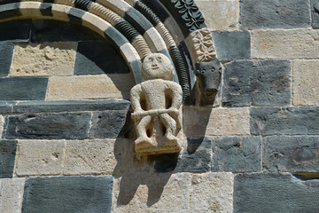 Eglise romane de San Michele de Murato Corse, église noire et blanche, Haute-Corse, France