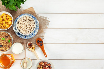 healthy breakfast with flakes