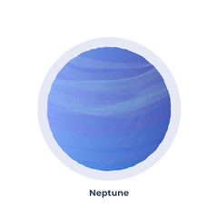 Vector illustration of neptune. Eighth planet from the sun icon. Space background