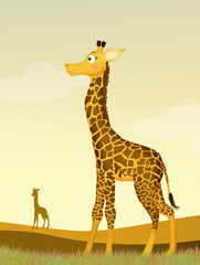 illustration of giraffe in the wild