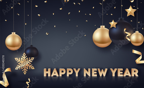Gold And Black Christmas With Stars Golden Gold And Black Christmas With Stars Golden Snowflake Vector Background For
