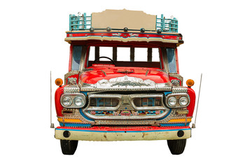  front truck retro pattern Thailand on white background.isolated