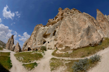Rock cut churches and pigeon-houses in Sword Valley, Cappadocia,famous landmark,Turkey