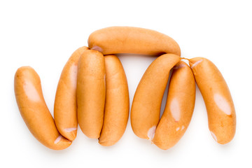 Pork sausage isolated on white background.
