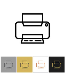 Printer icon, office printing document equipment simple symbol