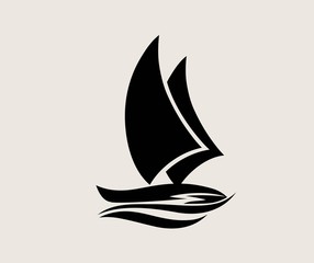 Ship Logo Silhouette, art vector design